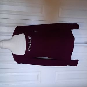bebe, Long sleeve, Wine colored top